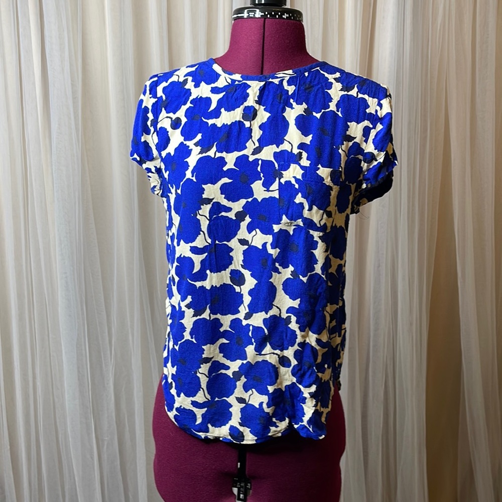 H&M Blue Floral Blouse